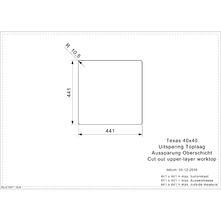 Chiuvetă de bucătărie Reginox Texas 40x40 (L)
