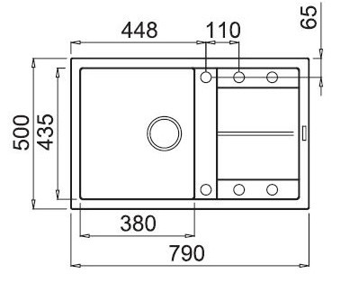 Кухонная мойка Elleci Unico 300 48 Cemento (LGU30048)