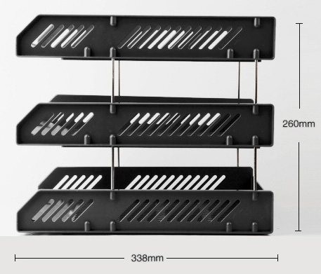 Лоток горизонтальный Deli Simpli 3 Levels Black
