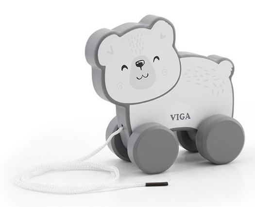 Jucarie de impins si tras PolarB Pull Along Polar Bear (44001)