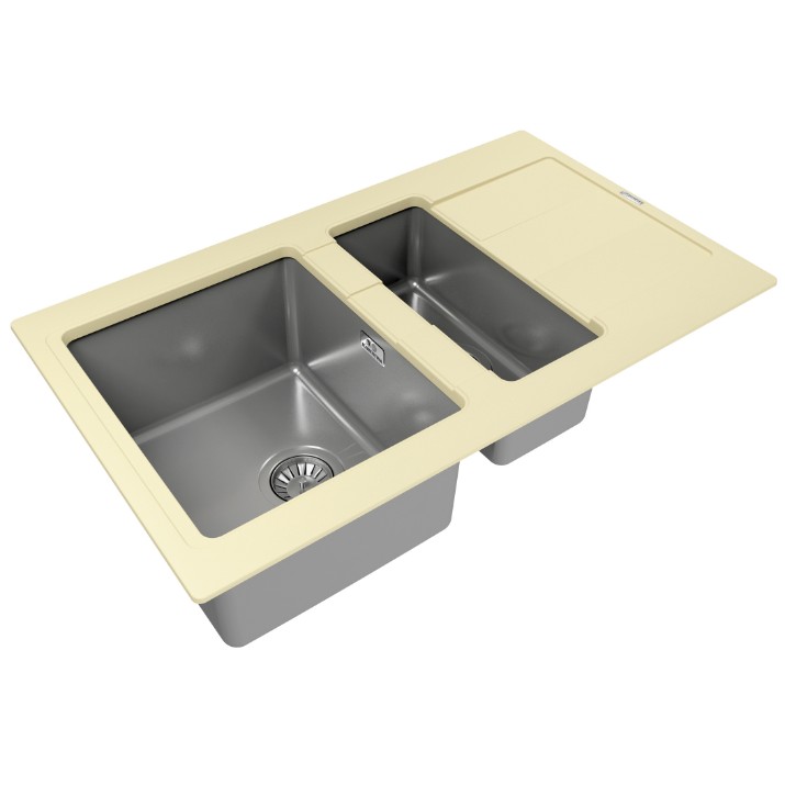 Chiuvetă de bucătărie Florentina Combi 860K Sand (21.410.D0860.107)