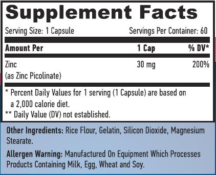 Витамины Haya Labs Zinc Picolinate 60tab