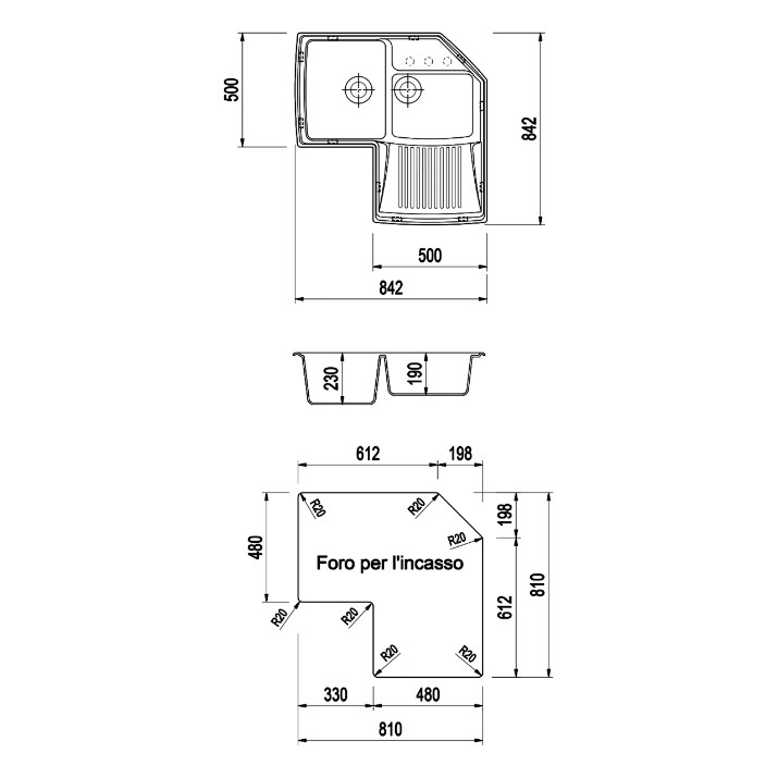 Chiuvetă de bucătărie Plados Harmony HRA832 UG70 Black Matt