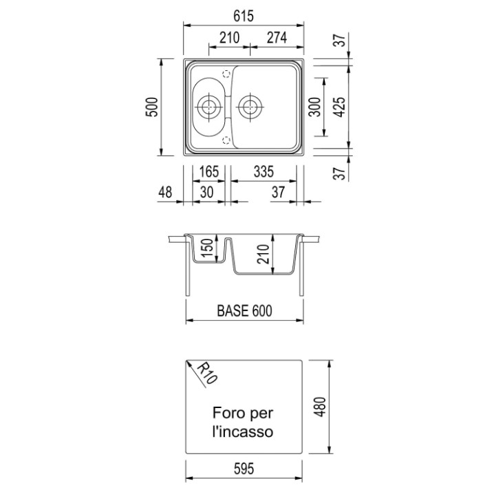 Chiuvetă de bucătărie Plados Roxana HR6151 UM41 Aluminium