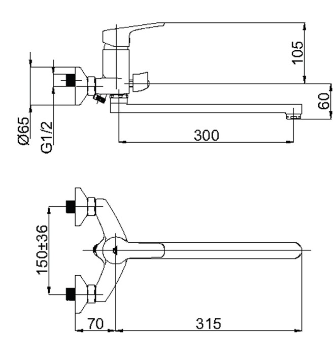 Baterie pentru cadă Rubineta UNO-11/C (N11CD01)