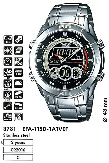 Наручные часы Casio EFA-115D-1A1