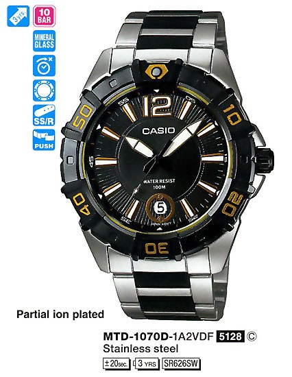 Наручные часы Casio MTD-1070D-1A2