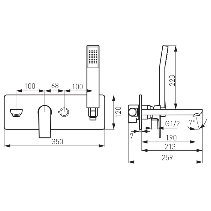 Смеситель для душа Ferro Square BAQ11P 