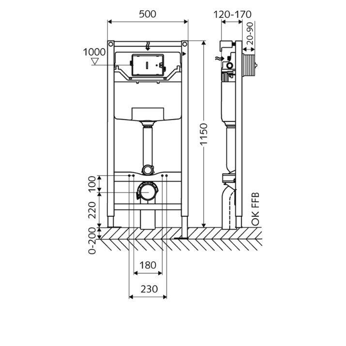Инсталляция для подвесного унитаза Schell Montus C120 (030560099)+suport