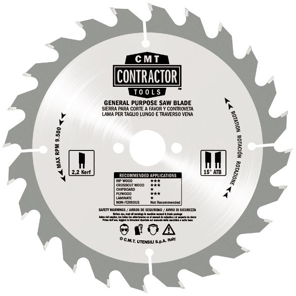 Диск для резки CMT Contractor (K25040M-X05)