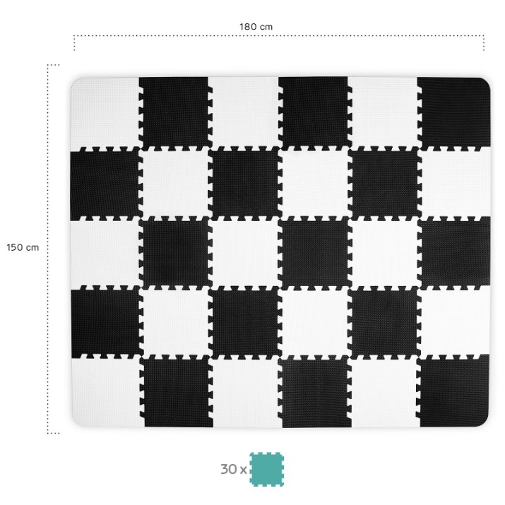 Коврик-пазл Kinderkraft Luno Black/White