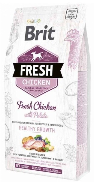 Сухой корм для собак Brit Fresh Puppy Chicken & Potato Healthy Growth 12kg