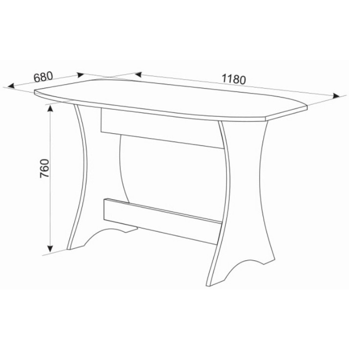 Masă pentru bucătărie Ambianta Cleo-2 1180x680x760mm Bardolino