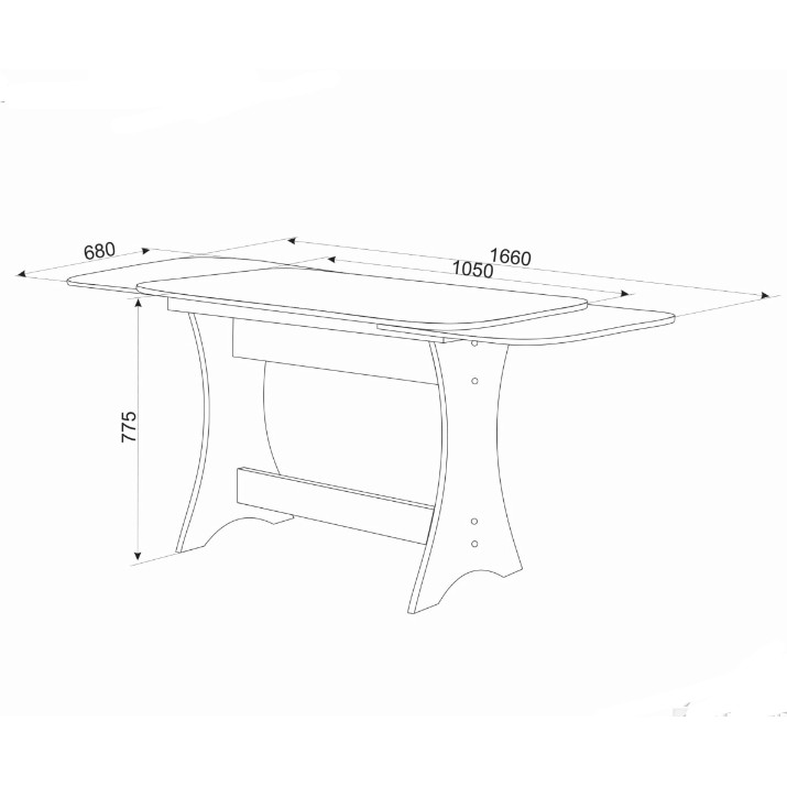 Masă pentru bucătărie Ambianta Cleo-3 1050x680x775mm Sonoma inchis