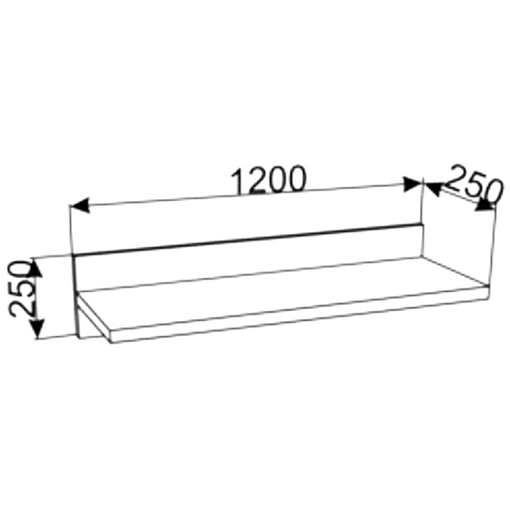 Навесная полка Ambianta Amigo 120cm Gray