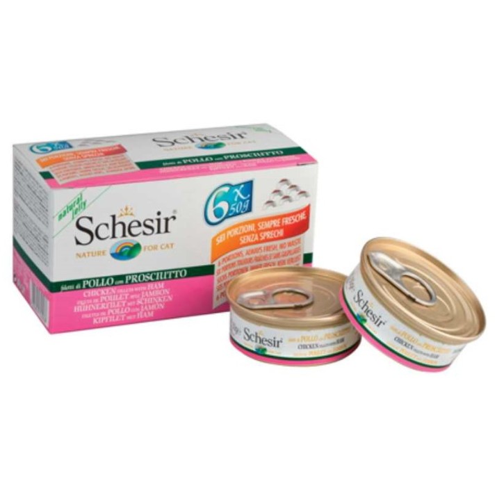 Влажный корм для кошек Schesir Mpk can Tuna with Chicken Fillets 50g