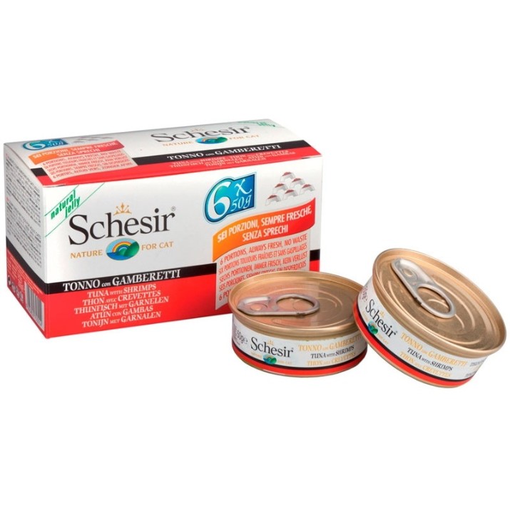 Влажный корм для кошек Schesir Mpk can Tuna with Prawns 50g