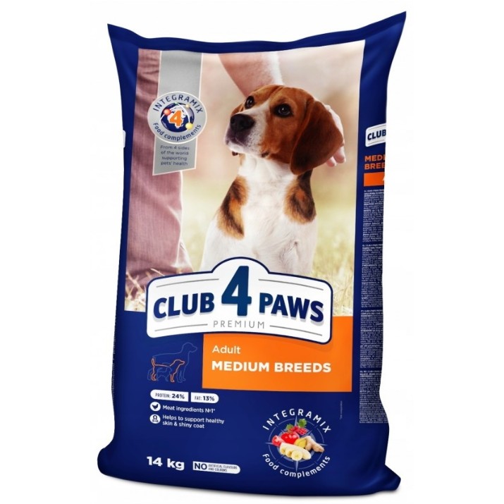 Сухой корм для собак Club 4 Paws Premium Adult Medium 14kg