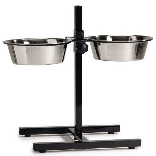 Stand cu 2 boluri pentru câini Beeztees Black 653560