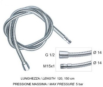 Душевой шланг Remer 333CN512150