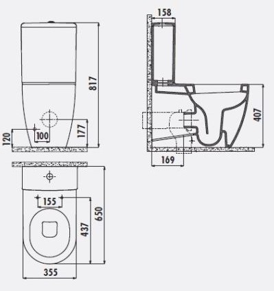 Унитаз Creavit Free FE360-00CB/MA410/KC0903.02.00/IT5130