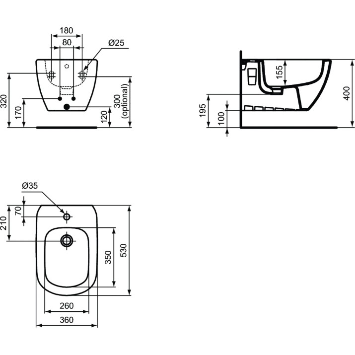 Биде Ideal Standard Tesi (T355201)