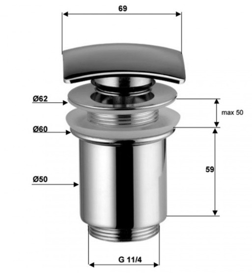 Ventil pentru lavoare Remer 904SCC114