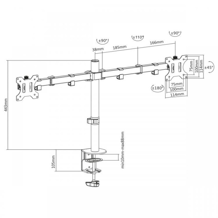 Suport pentru monitor Sbox LCD-352/2 