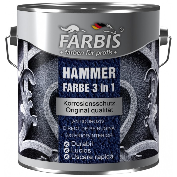 Краска Farbis Hammer 3 in 1 F 1340 Anthracite 2.5L CG204025