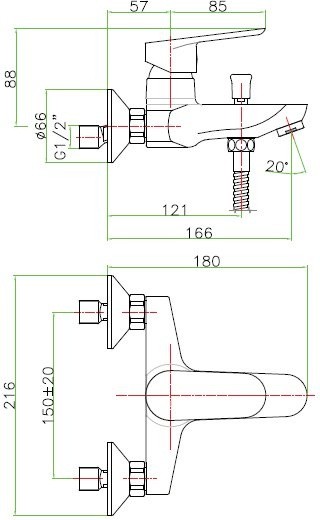 Смеситель для ванны Fiore Kevon Chic (81WX8152)