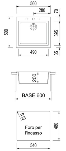 Chiuvetă de bucătărie Plados One ON5610 NS N4 Urban Grey