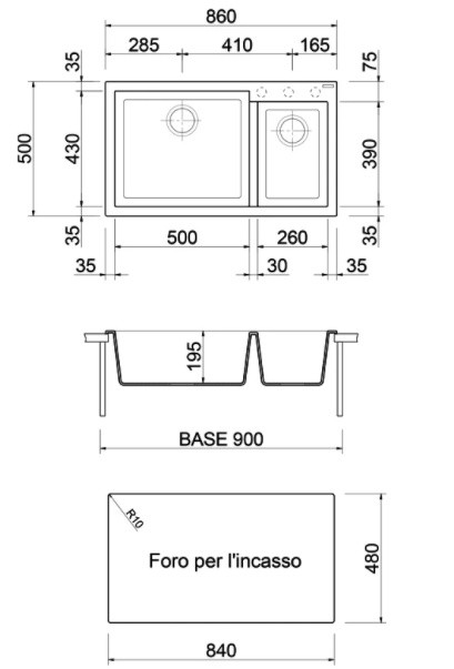 Chiuvetă de bucătărie Plados One ON8620ST UG56 Jasmine