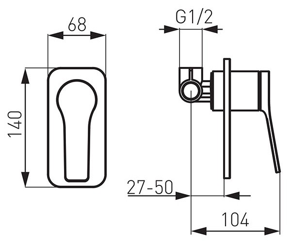 Baterie de duș Ferro Stratos BSC7PABL