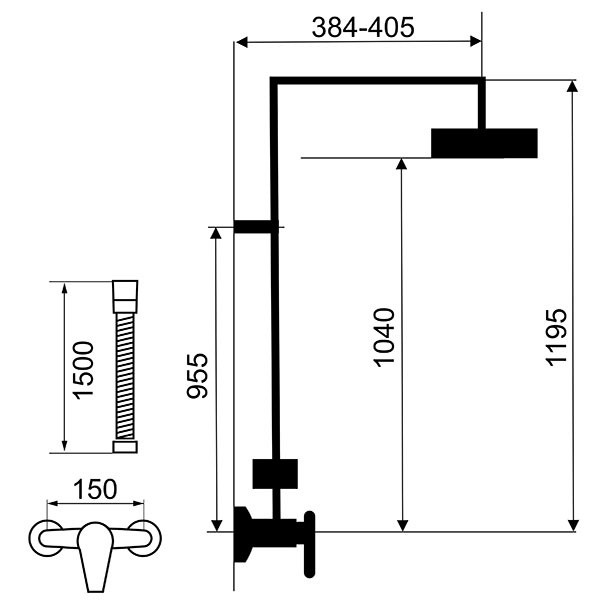Set pentru duș Ferro Tina SET042/38.5
