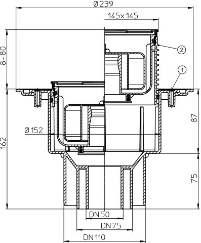 Трап для душа HL 3100Pr (21416)