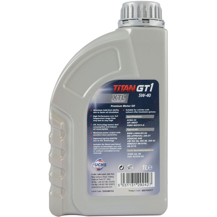 Моторное масло Fuchs Titan GT1 5W-40 1L