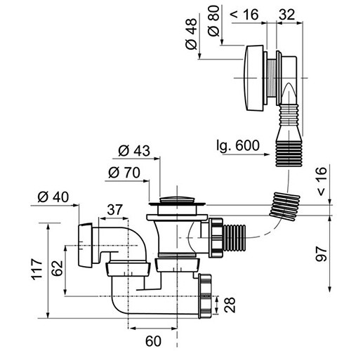 Сифон для ванны Wirquin SP510 (30950078)