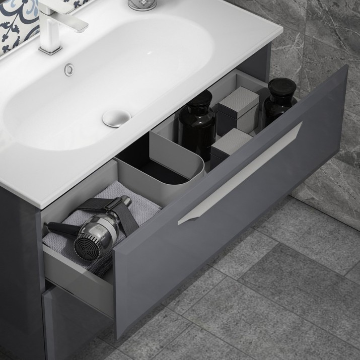 Шкаф с умывальником Orka Nuvola 80 Anthracite (09817)