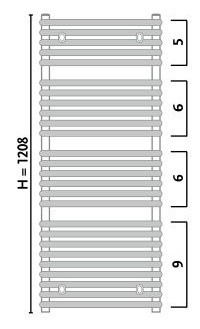 Uscător de prosoape Gorgiel Mars AR1 120/50 White 01 (11)