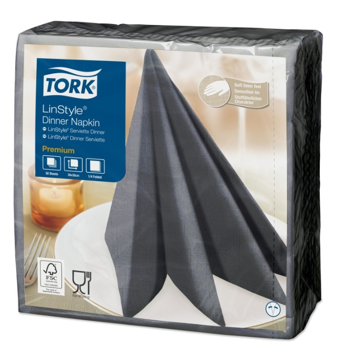 Салфетки для сервировки стола Tork LinStyle Antracite (478882)