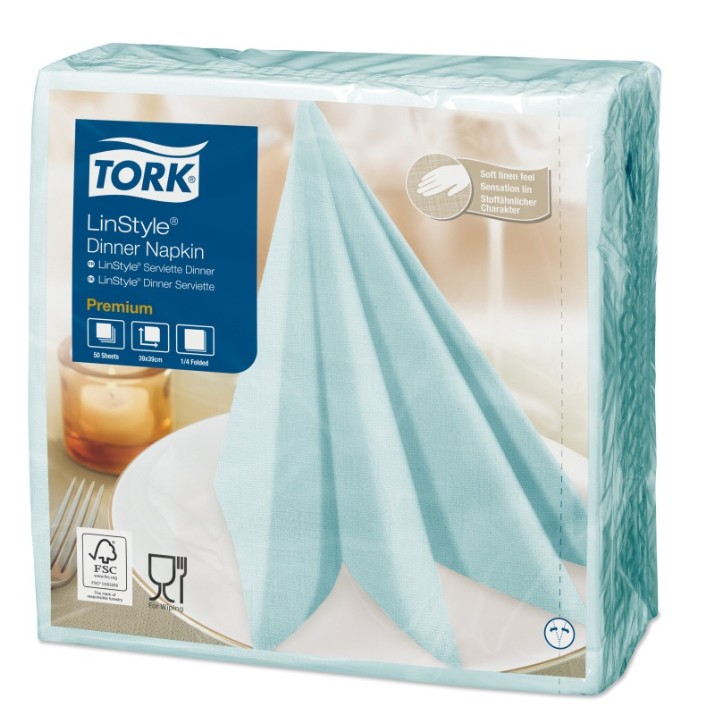 Салфетки для сервировки стола Tork LinStyle Aqua Blue (478880)