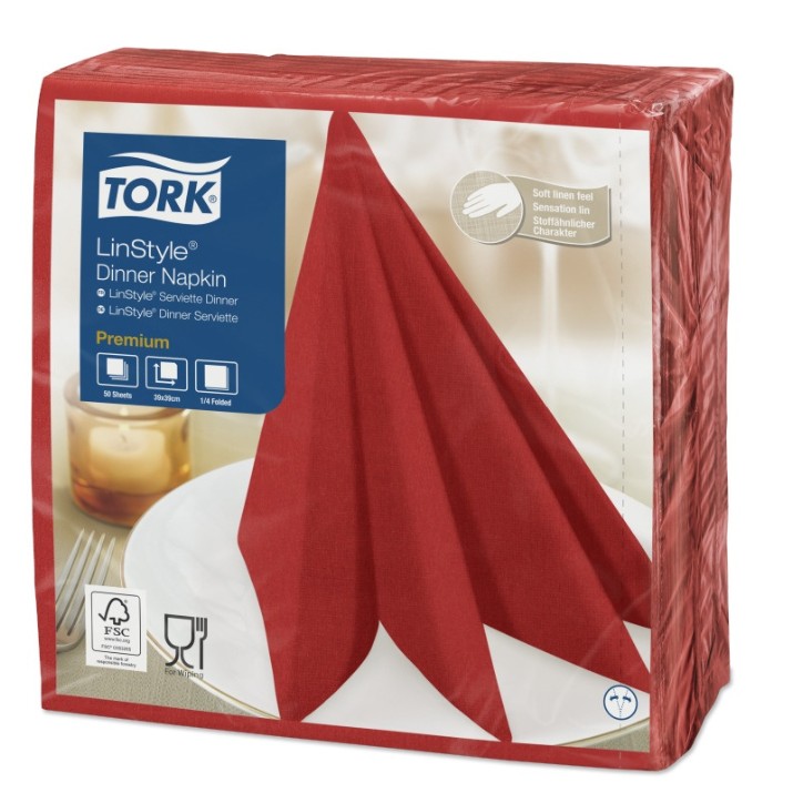 Салфетки для сервировки стола Tork LinStyle Red (478854)