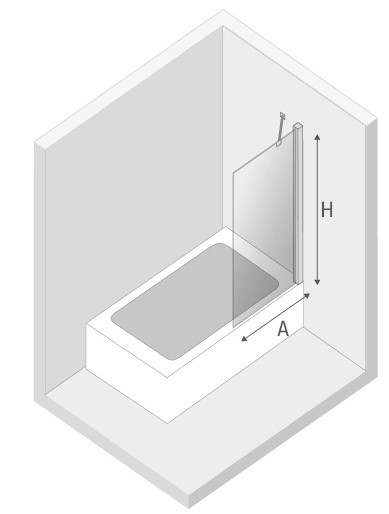 Шторка для ванной New Trendy Bathtub New SoleoScreen Hinged 90x140cm P-0032 (15613)