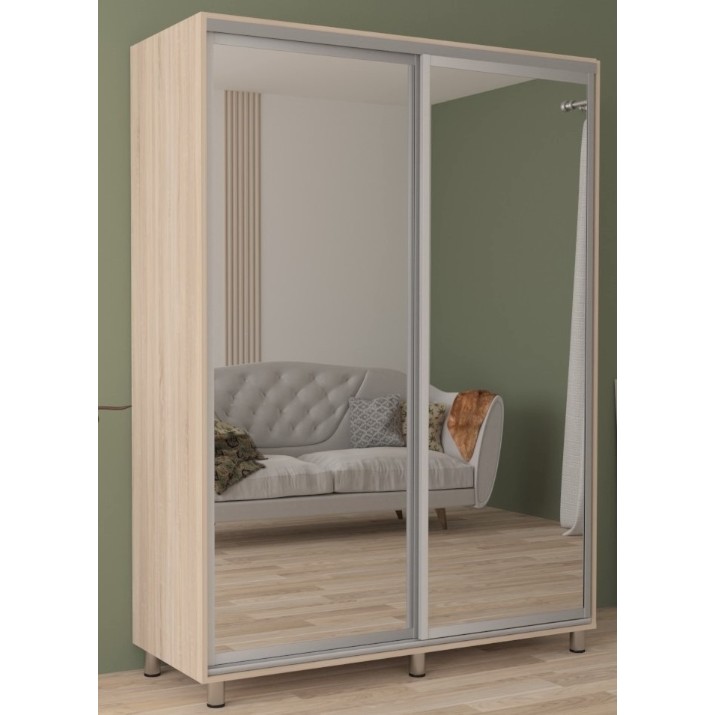 Dulap cu uşi glisante Mobildor-Lux Aron Mirror 130x220 Oak Sonoma (aron1854)