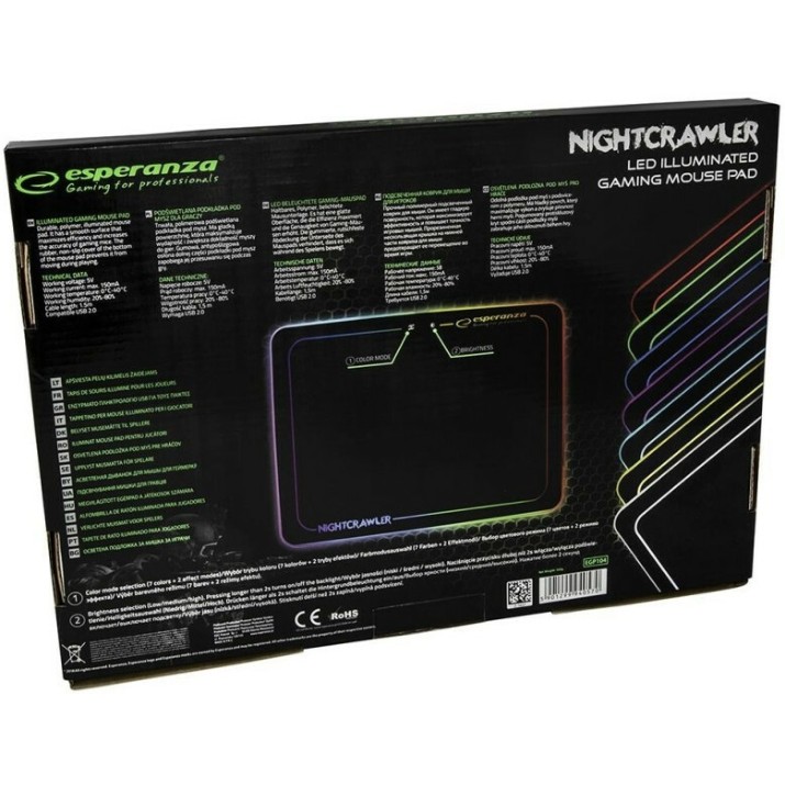 Коврик для мыши Esperanza Nightcrawler Led Rgb (EGP104)
