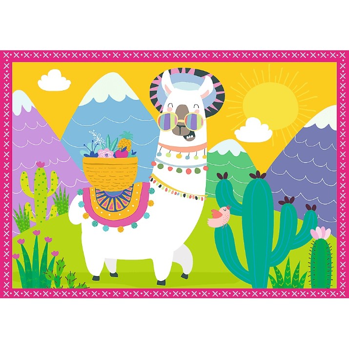 Puzzle Trefl 4in1 Lamas on vacation (34322)