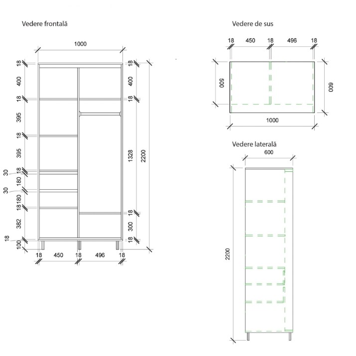Шкаф-купе Mobildor-Lux Aron 100x220 (2226 Wenghe)
