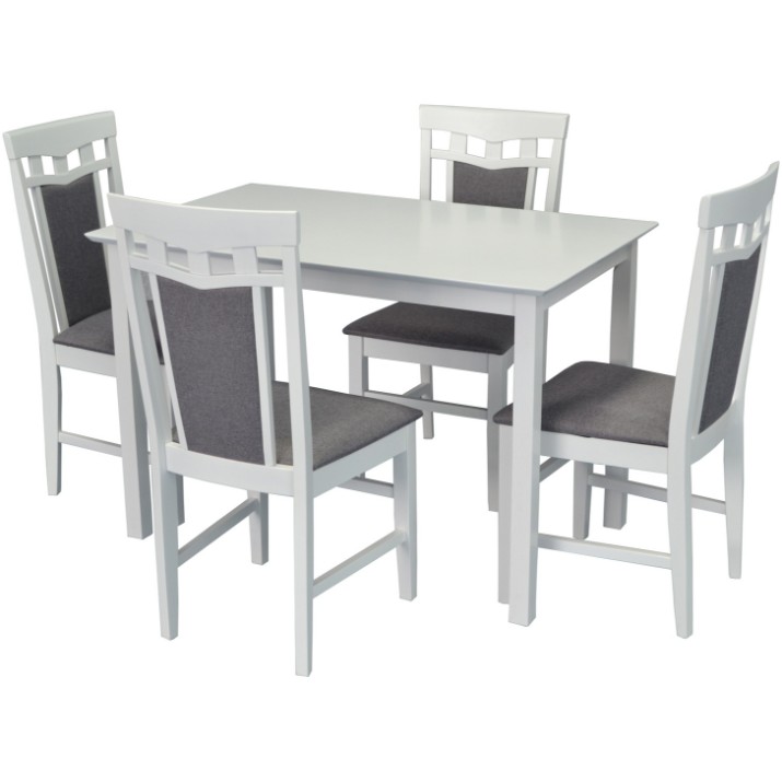 Комплект для столовой Evelin Gloria White + 4 Deppa R White/NV-10WP Grey