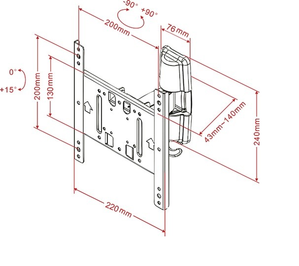 Кронштейн для ТВ Multibrackets M Vesa Flexarm Tilt & Turn II Small
