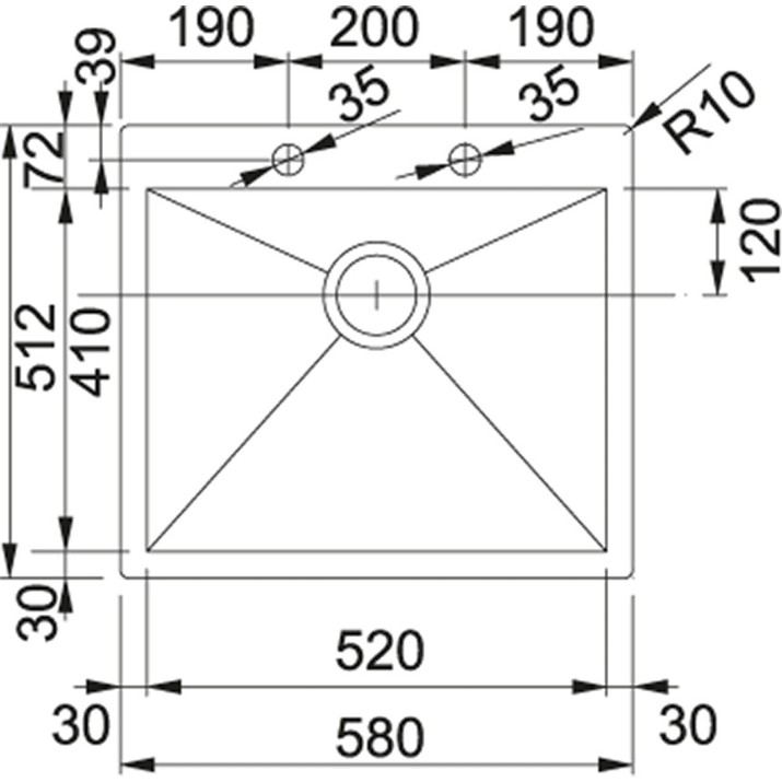 Chiuvetă de bucătărie Franke Planar PPX 210-58 TL